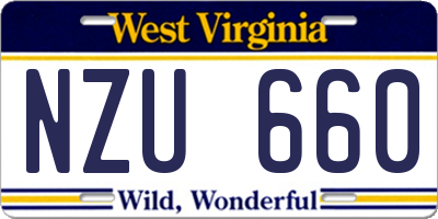 WV license plate NZU660