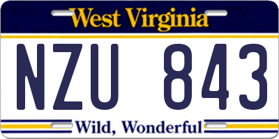 WV license plate NZU843