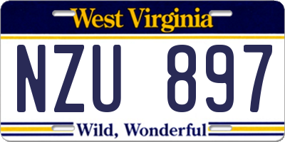 WV license plate NZU897