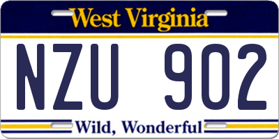 WV license plate NZU902
