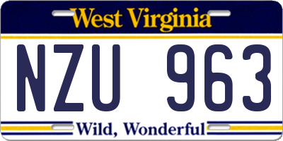 WV license plate NZU963