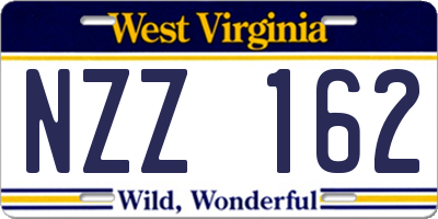 WV license plate NZZ162