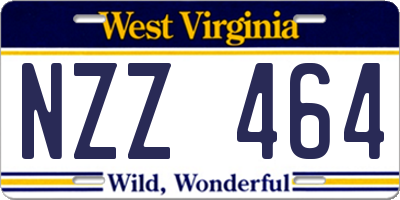 WV license plate NZZ464