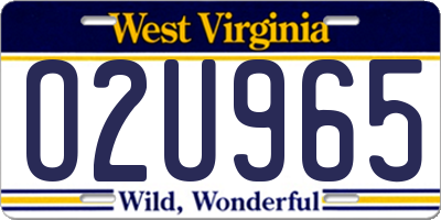 WV license plate O2U965