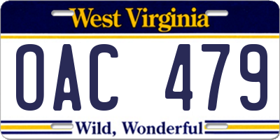 WV license plate OAC479
