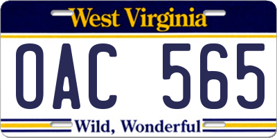 WV license plate OAC565