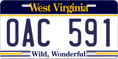 WV license plate OAC591