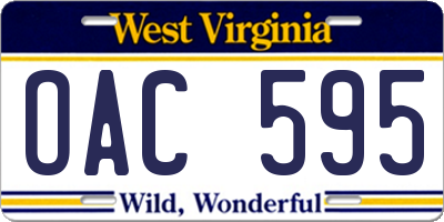 WV license plate OAC595