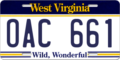 WV license plate OAC661