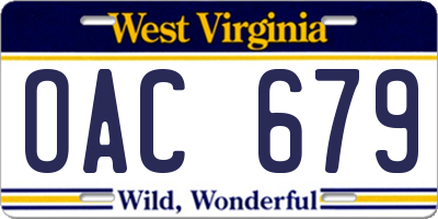 WV license plate OAC679