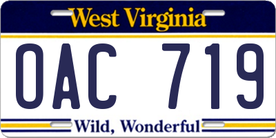 WV license plate OAC719