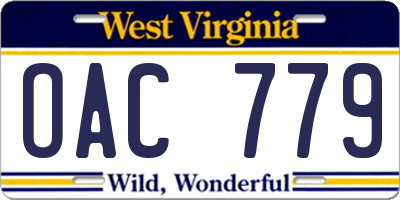 WV license plate OAC779
