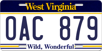 WV license plate OAC879