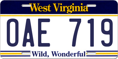 WV license plate OAE719