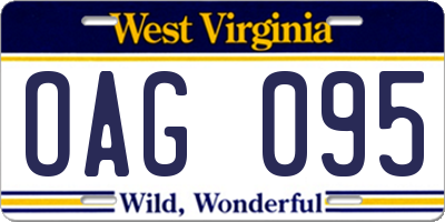 WV license plate OAG095