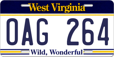 WV license plate OAG264