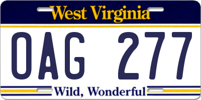 WV license plate OAG277
