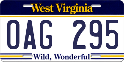 WV license plate OAG295