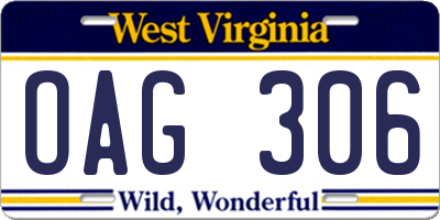 WV license plate OAG306