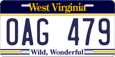 WV license plate OAG479