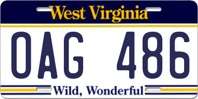 WV license plate OAG486