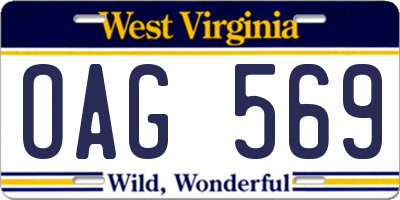 WV license plate OAG569