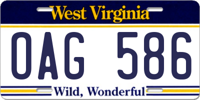 WV license plate OAG586