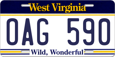 WV license plate OAG590