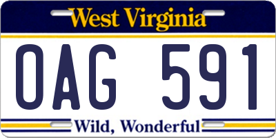 WV license plate OAG591