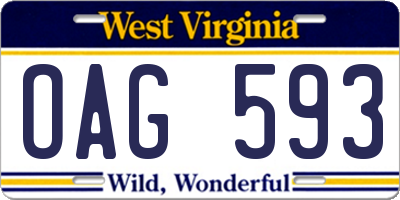WV license plate OAG593