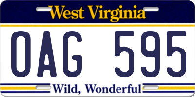 WV license plate OAG595