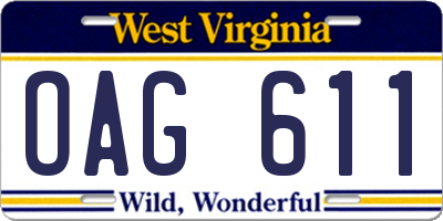 WV license plate OAG611