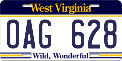 WV license plate OAG628