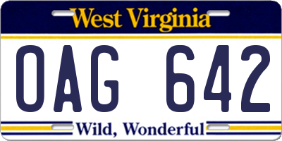 WV license plate OAG642