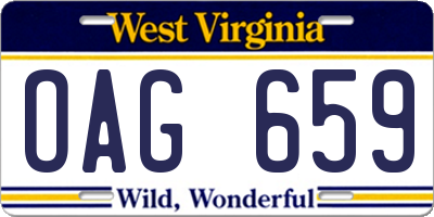 WV license plate OAG659