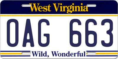 WV license plate OAG663
