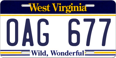 WV license plate OAG677