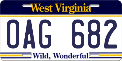 WV license plate OAG682