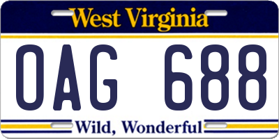 WV license plate OAG688