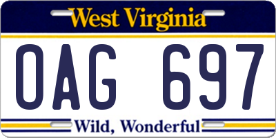 WV license plate OAG697