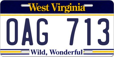 WV license plate OAG713