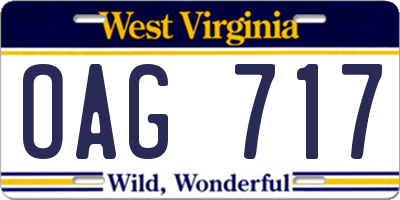 WV license plate OAG717