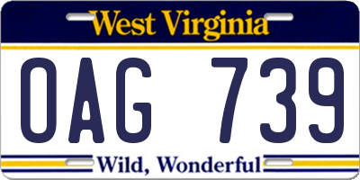 WV license plate OAG739
