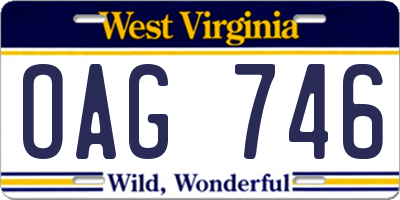 WV license plate OAG746