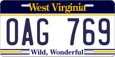 WV license plate OAG769