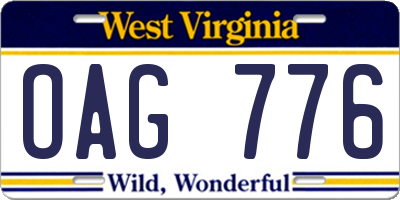 WV license plate OAG776