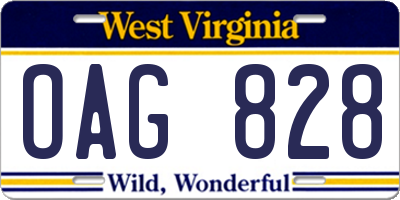 WV license plate OAG828