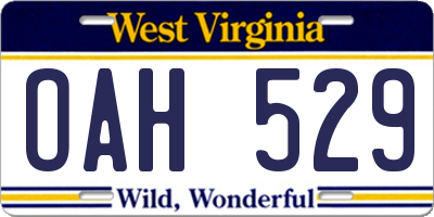 WV license plate OAH529