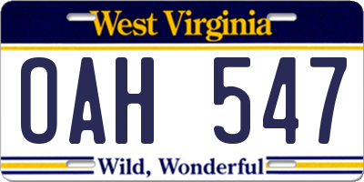 WV license plate OAH547