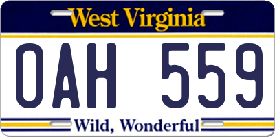 WV license plate OAH559